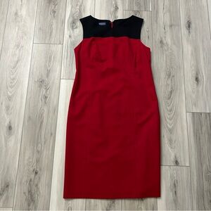 Pendleton Virgin Wool Sheath Dress Red Black Made In USA Size 10 EUC Lined